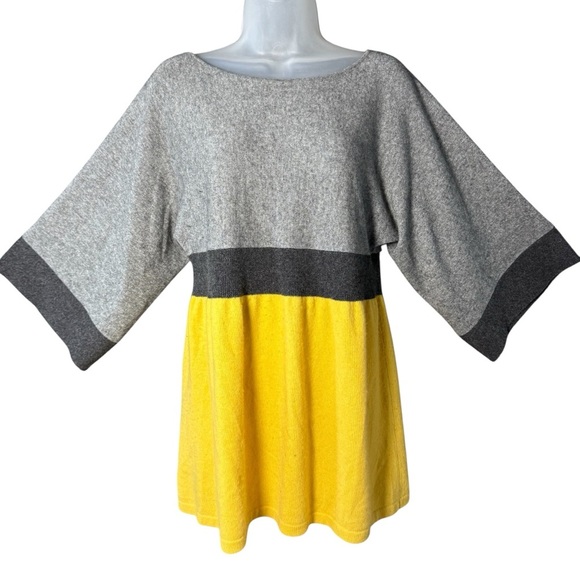 Lord & Taylor 100% Cashmere Y2K Babydoll Tunic Sweater Top Kimono Sleeve L - Picture 1 of 8